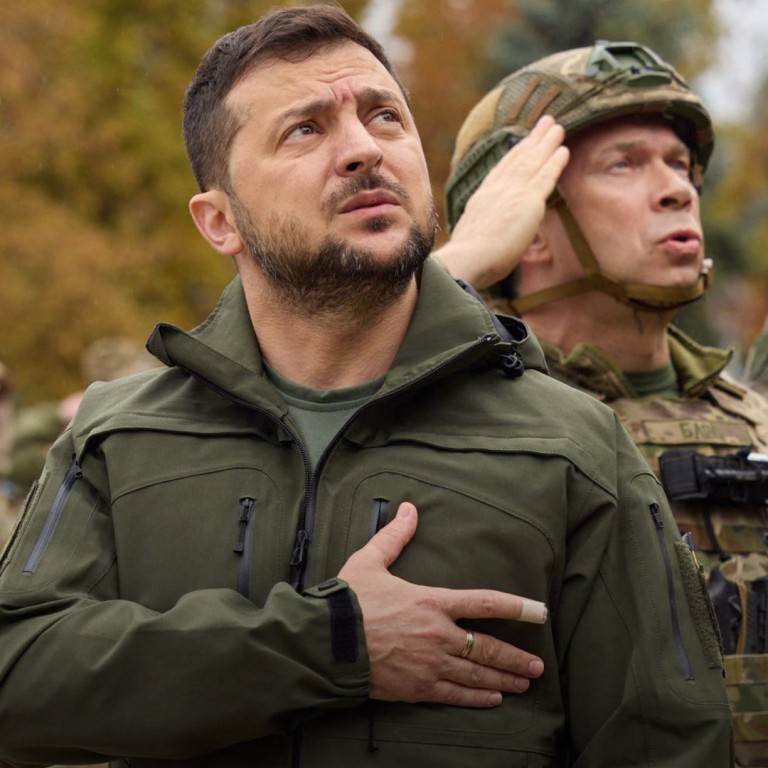 ‘Impossible to occupy our people’: Zelensky visits town Ukraine recaptured from Russian forces  